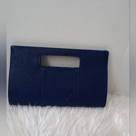 Charming Charlie Snap Closure Blue Faux Leather Clutch Purse - Picture 2 of 14